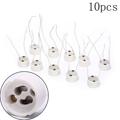 10Pcs Led Strip Gu10 Socket For Halogen Ceramic Light Bulb Wire Connector Holder