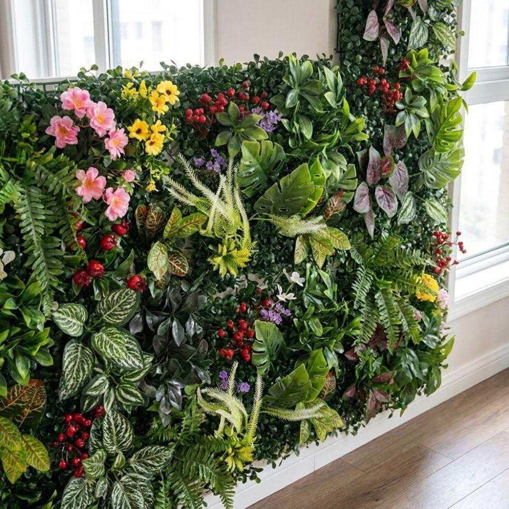 Lifelike Artificial Plant Wall Panel Plastic Simulation Lawn Panels Indoor Outdoor Use