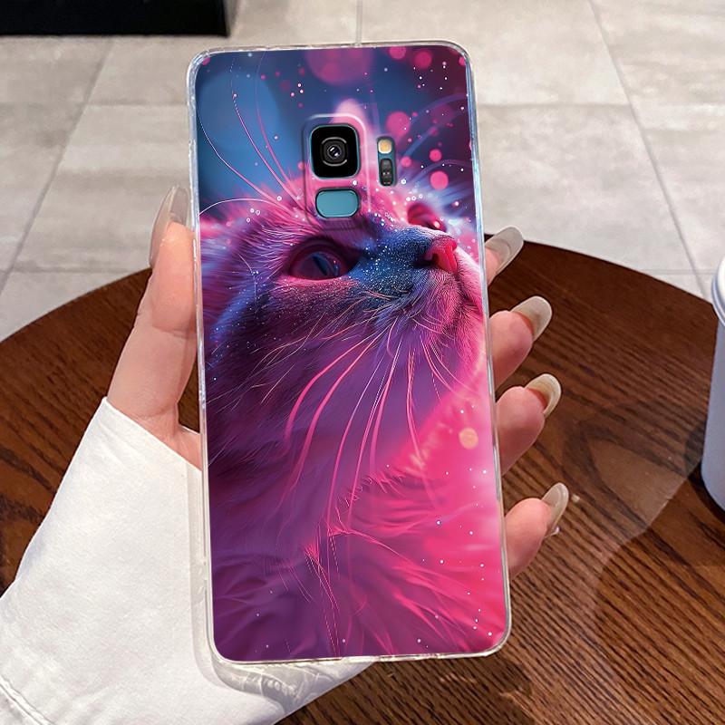 Casing For Samsung Galaxy S9 Case Samsung S9 Plus S9+ Back Cover Aesthetic Fashion Cute Cat Soft Silicone Transparent Phone Case