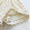 Girls Summer Hollow Out Peter Pan Collar Polka Dot Top With Daisy Embroidered Shorts Two Piece Set