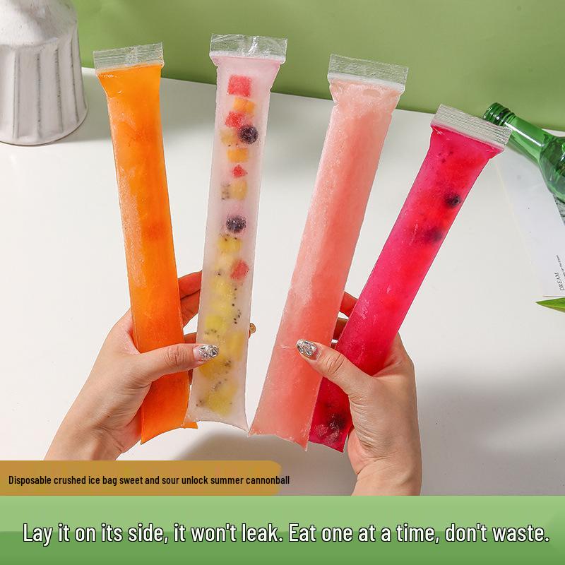 Disposable DIY Ice Pop Molds - Food-Grade Self-Sealing Popsicle Bags 1 funnel прозрачный