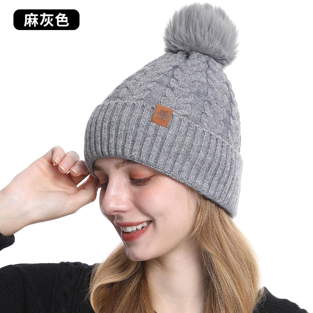 Knitted hat, women's winter warmth, riding ear protection, wool knitted hat, scarf, gloves three-piece set