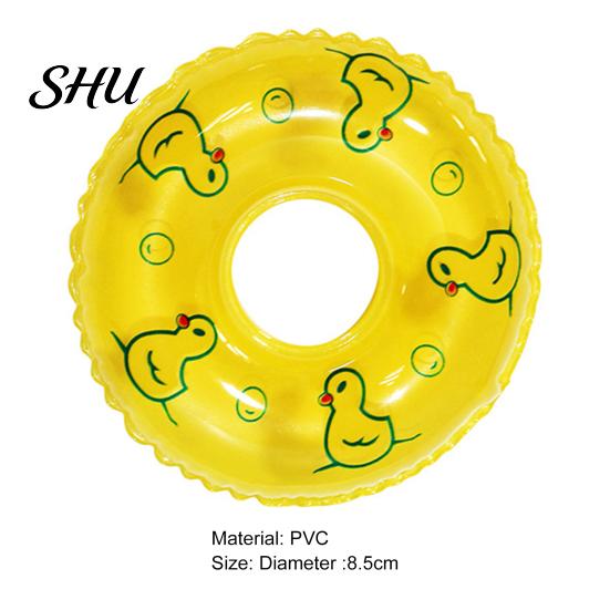 Dollhouse Miniature 2Pcs Swim Ring Realistic Good Sealing PVC Cute Ornaments Mini Doll Swimming Ornament for Gift DIY Materials