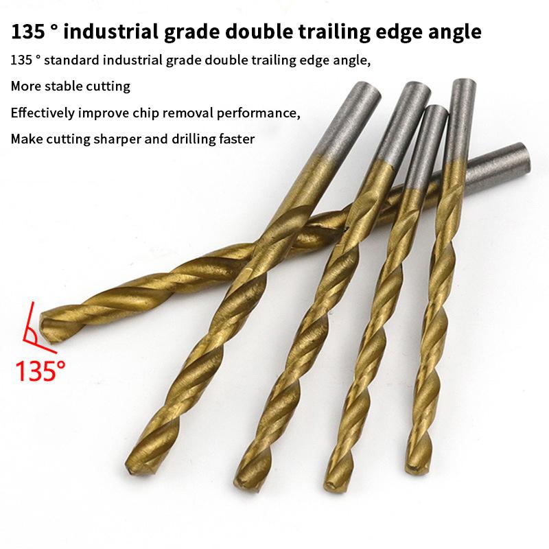 13Pcs 1.5Mm-6.5Mm Twists Drill Bit Set Metric Drill Kit Woodworking Metal Bit Tools For Ceramic Tile Glass Marble Concrete