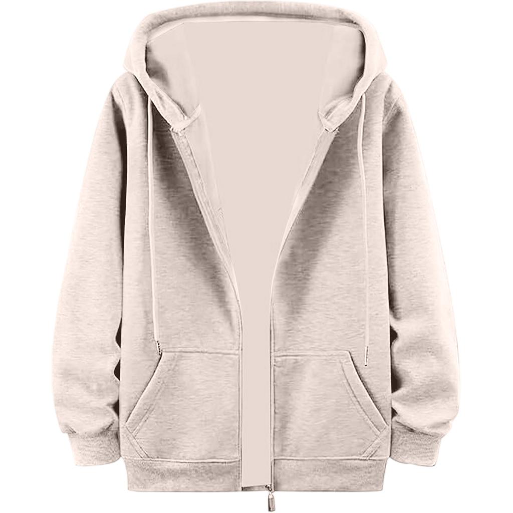 Men's Casual Sports Loose Full Zipper Hoodie Sweatshirt