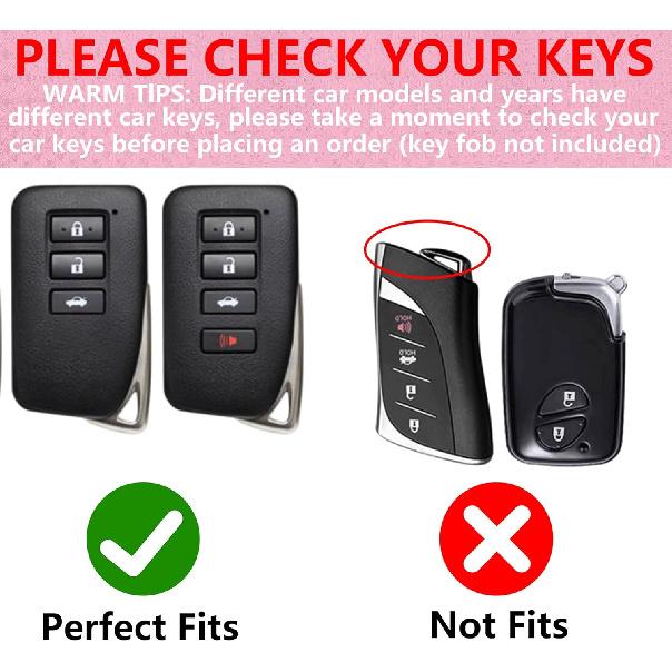 Key Fob Cover With Diamond Keychain For Lexus Car Key Shell Compatible With Lexus RX ES GS LS NX RS GX LX RC LC Smart Remote Key Protector For Women