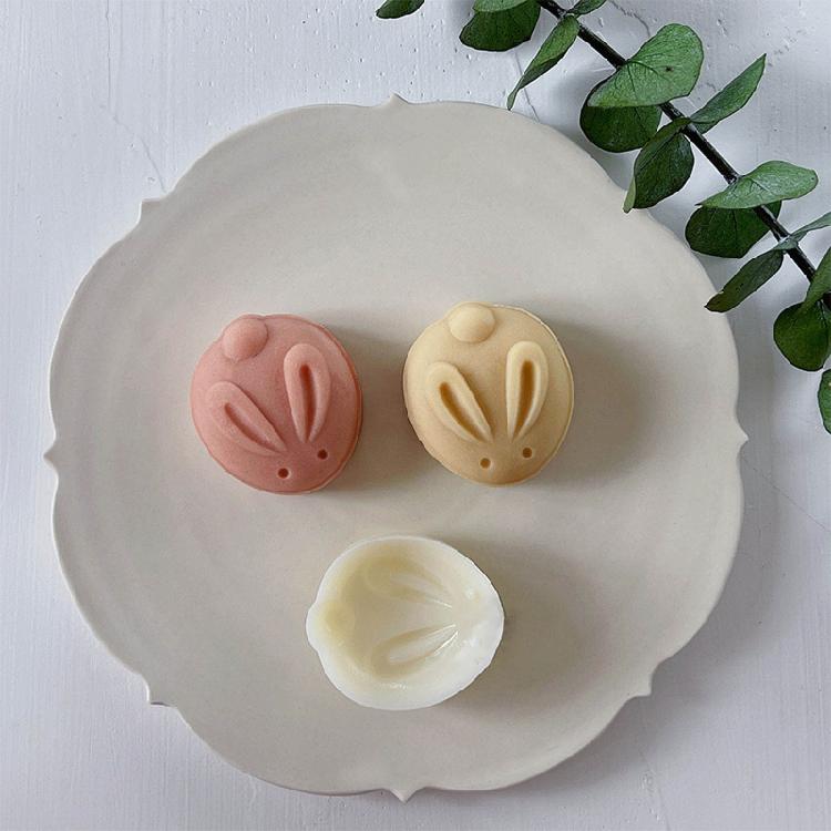 Rabbit Shape Stamps Moon Cake Moulds for Mid-Autumn Festival DIY Baking Mooncake