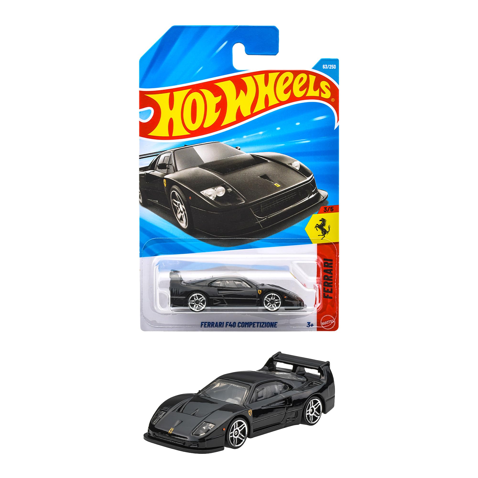 

Hot Wheels Ferrari F40 Competizione Ride-On Toy Mini Car Black JMX24 for Ages 3 and Up