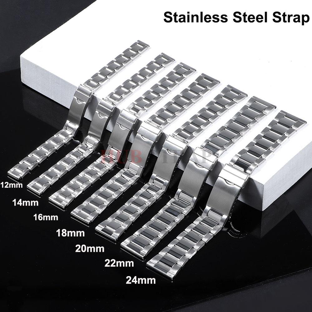 12mm 14mm 16mm 18mm 20mm 22mm 24mm Platte Einde Massief Roestvrij Staal Horlogeband Vouwsluiting Band Universele Banden voor Tissot