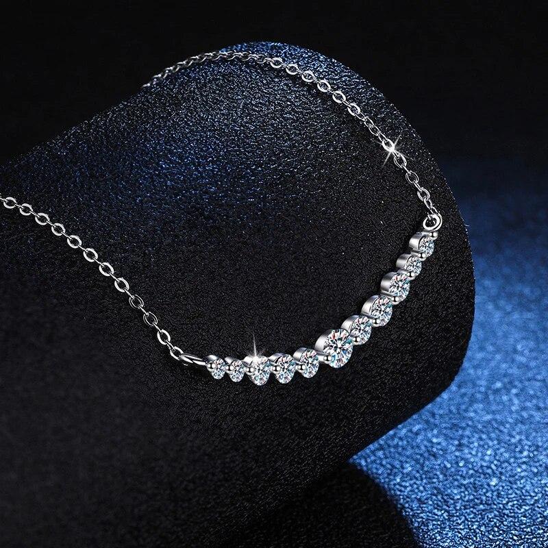 Full D Color Moissanite Pendant Necklace Original 925 Sterling Sliver Chain Plated 18k White Gold Necklaces for Women