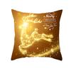 New Christmas Golden Snowflake Peach Leather Velvet Pillowcase Home Sofa Pillow Cushion Cover
