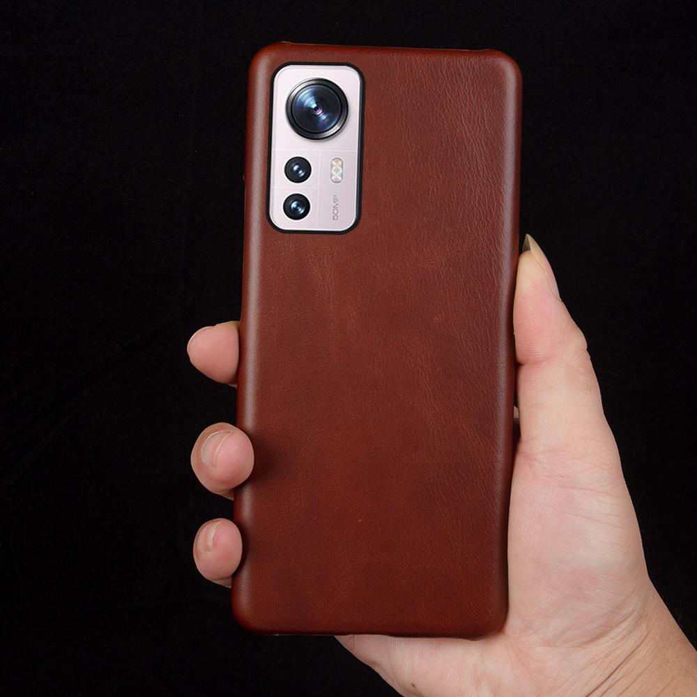 Hand Made Oil Wax Leather Phone Case For Xiaomi Mi 12 11 10 Series 12 T 12Pro Cover Pattern Genuine 12Pro 12Lite NE 12X 12T Poco