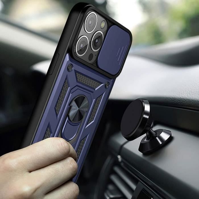 Coque de protection - booling - iphone 16 pro max - antichoc - support rotatif - cache caméra coulissant