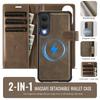 2-in-1 Magnetic Detachable Wallet Case for Samsung Galaxy S25/S25 Plus/S25 Ultra/S25 Edge - PU Leather, Card Slots, Wireless Charging, 360° Protection