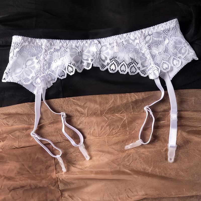 Ligas Transparentes Sexy de Encaje para Mujer Hasta el Muslo Para Medias Hebillas Ajustables Cinturón Suspensor de Tiro Bajo Accesorios de Cosplay