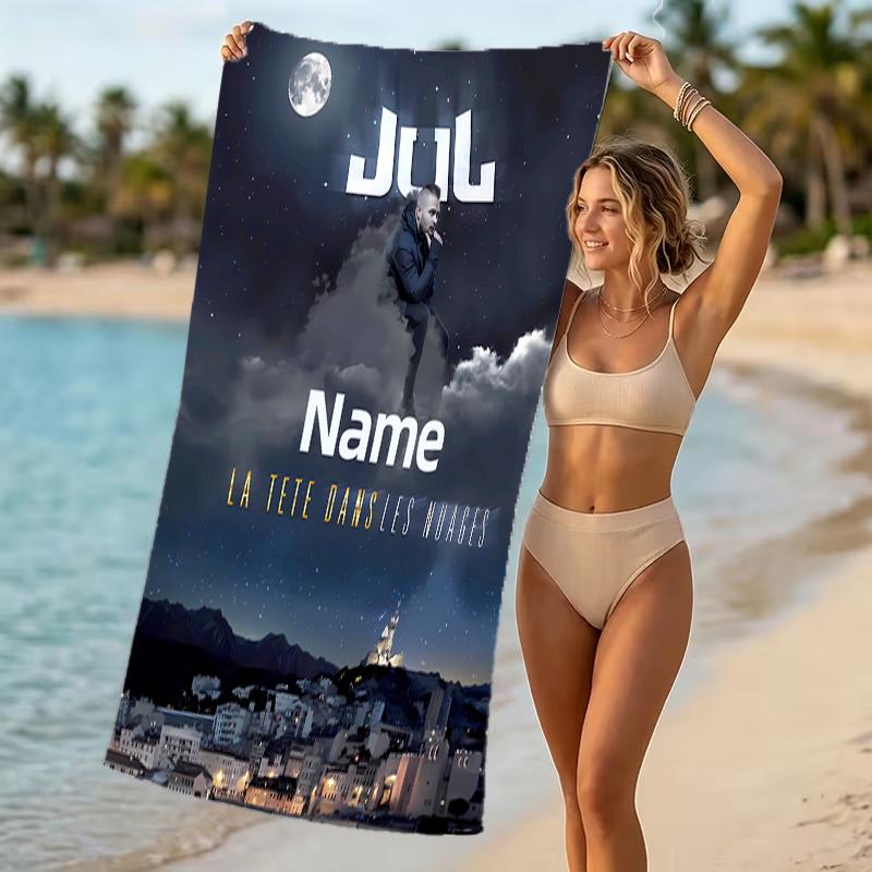 Customizable personalized beach towels Jul rapper themed designs.Suitable for the beach, yoga, sports;ideal as beach accessories