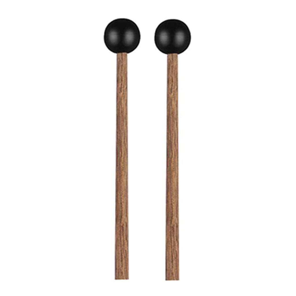 1Pair Steel Tongue Drum Mallet Glockenspiel Drum Stick Rubber Drumsticks with Wood Handle Percussion Instrument Parts