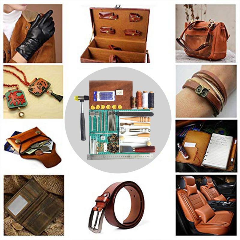 Leather Crafting Kit Leatherworking Tool Set Portable Leather Crafting Tools Versatile Leather Punch Tool Leather Making Kit For