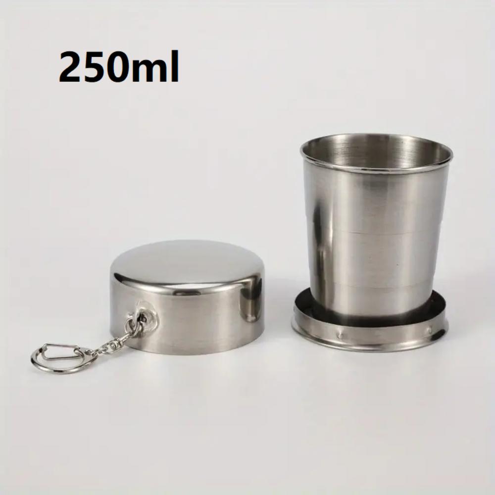 Portable Stainless Steel Folding Cup 70ml / 150ml / 250ml for Outdoor Travel, Foldable and Stretchable for Hiking and Camping