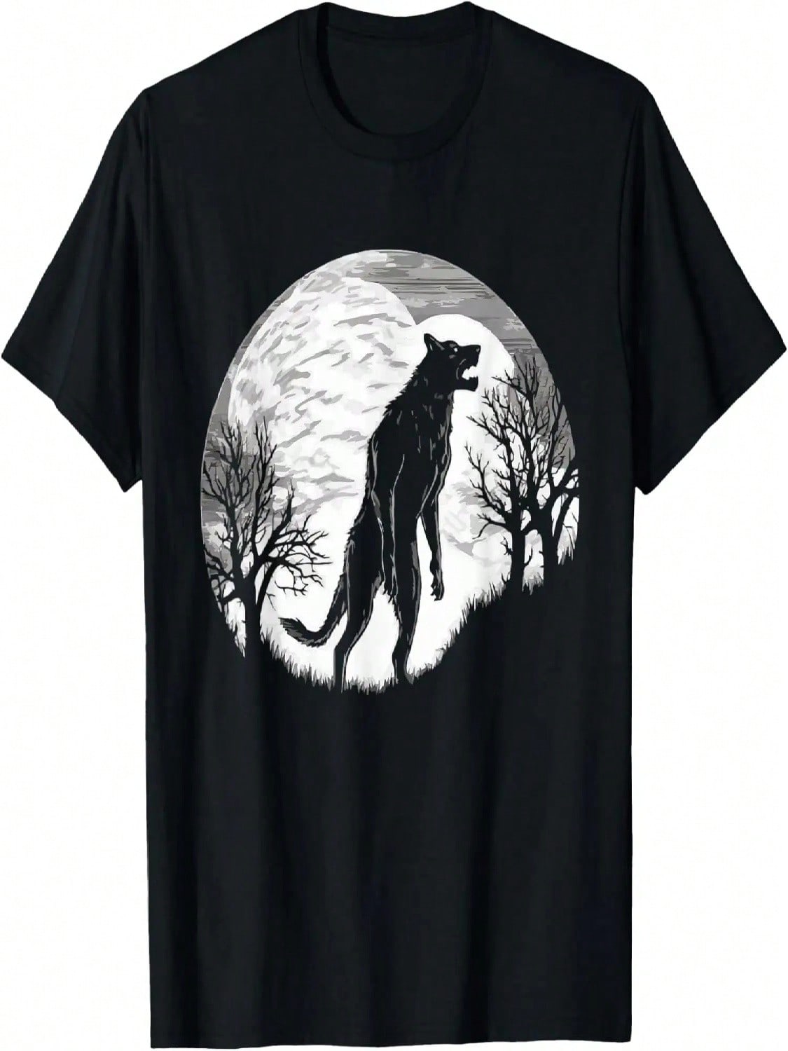 Werewolf Howling Moon Spooky Vintage Graphic unisex Wounisex Kids T-Shirt S разноцветный