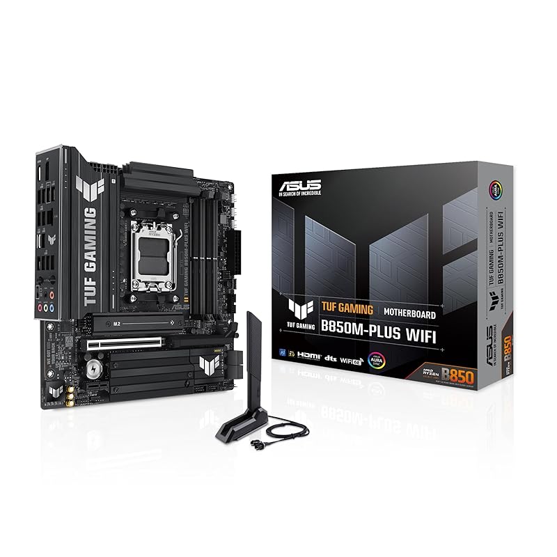 

ASUS AMD AM5 B850 micro-ATX motherboard Ryzen 9000 &8000 & 7000 Series Compatible/TUF GAMING B850M-PLUS WIFI Domestic authorized distributor product