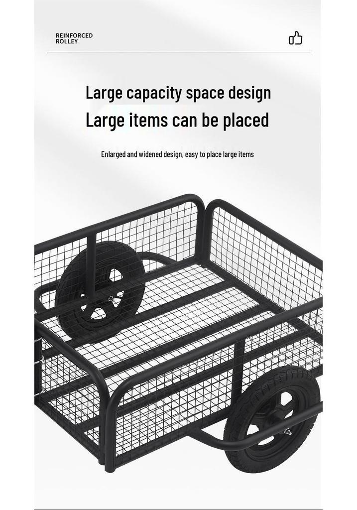 Portable Electric Towable Camping Cart - Hand-Pushed Picnic and Small Trailer
