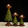 Retro Christmas Tree Candle Holder Ornaments Desktop Decoration Resin Candle Holder