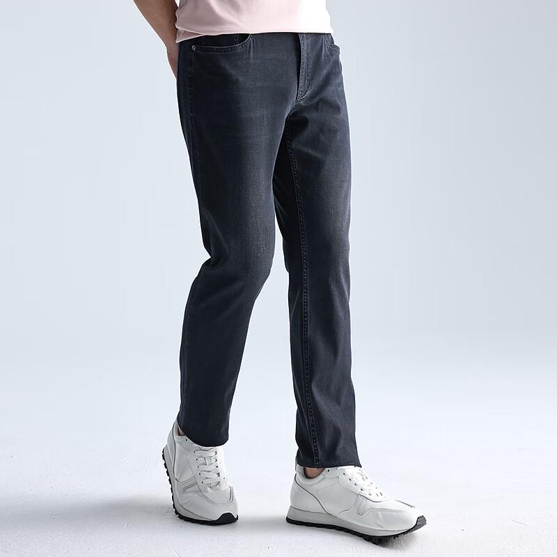 Lilang Men's Slim Fit Cool & Breathable Black Jeans