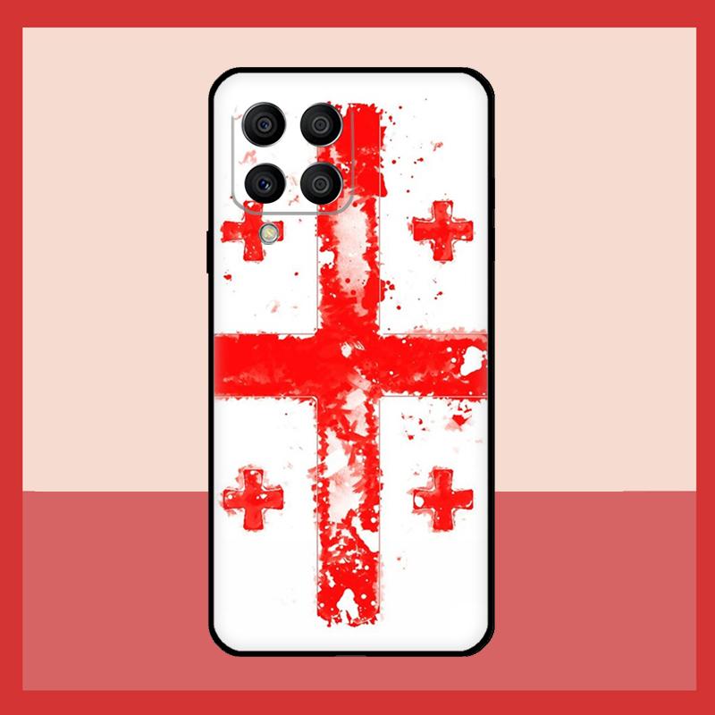 Georgia Grunge Flag Case For Samsung Galaxy M31 M21 M13 M33 M53 M15 M35 M55 M16 M36 M56 M12 M32 M52 M14 M34 M54
