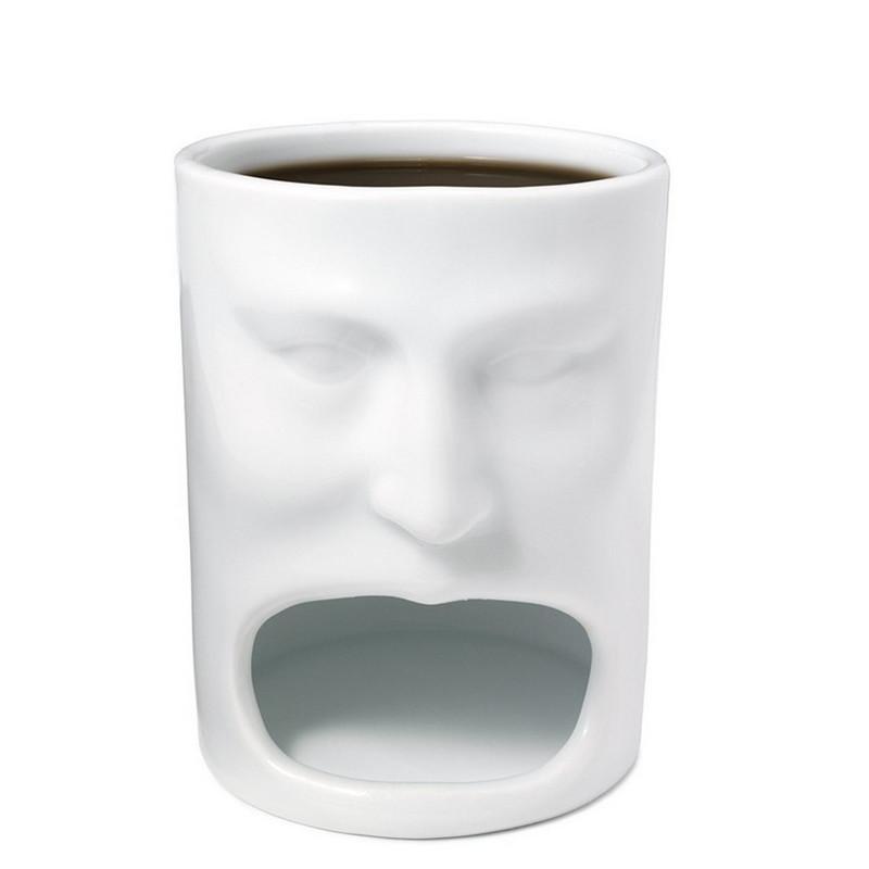 Kreativní keramický hrnek s podnosem na sušenky, Hrnky na kávu, Hrnky na mléčný čaj, Bílý hrnek na sušenky, Vtipný dárek, 170 ml