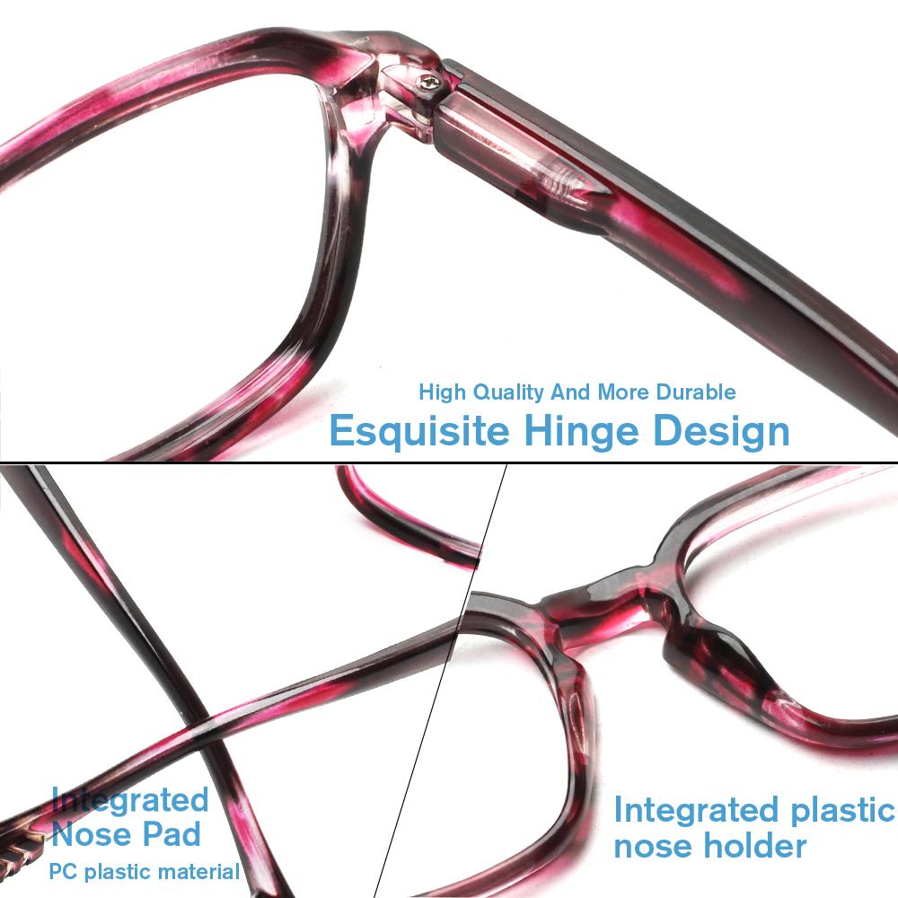 TRUEZING Reading Glasses for Men Women Rectangular Spring Hinges Comfortable and Durable Prescription Eyeglasses