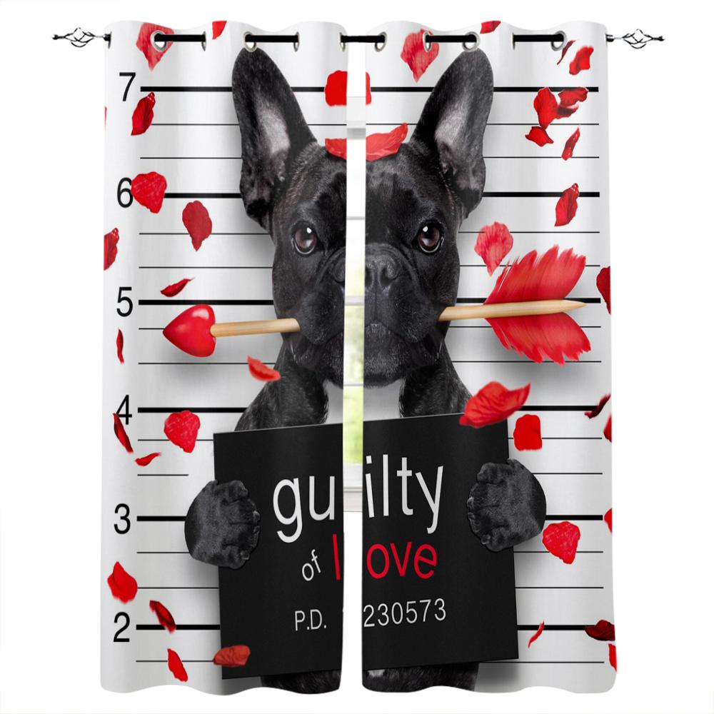 Животное Розовая Собака Милый Пудель Новые Простые Шторы Украшения Дома Шторы Современные — фото 16