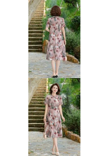 Elegant 2026 Summer Dress for Stylish Mid-Aged Women - Dignified, Generous Short-Sleeved Design