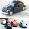 1pc Motorcar Decoration Auto Carrying Accessories for Boy Gift Alloy Car Model Beetle Vintage Door Opening Force Children's Toy