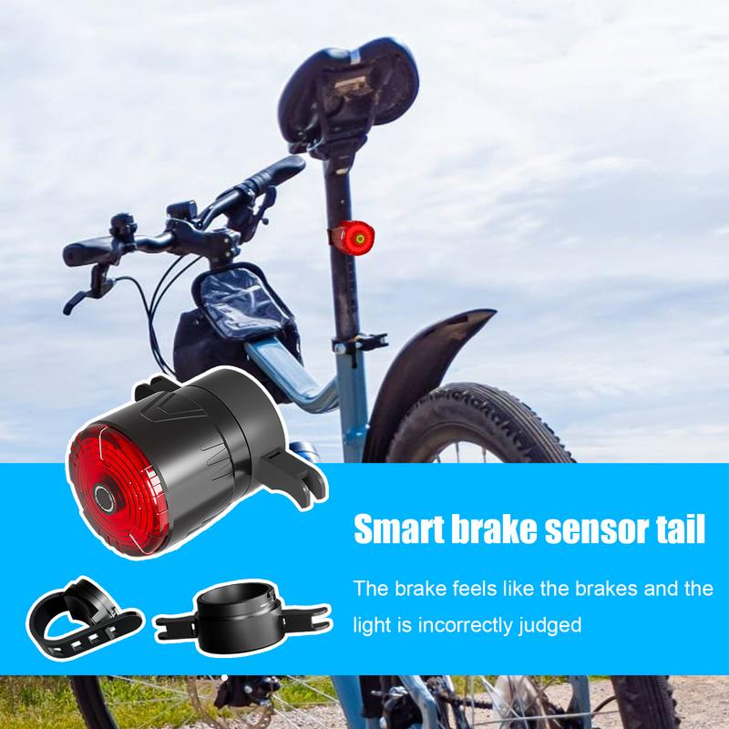 Cycle Rear Light Brake Sensing Safety Taillight Cycling Accessories 5 Modes Rechargeable Ride Lights For Men Women