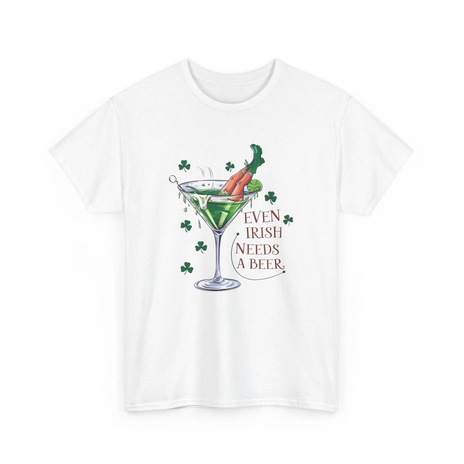 Beer Drinking T-Shirt | Funny Beer Shirt | Even Irish Needs a Beer T-Shirt 2XL