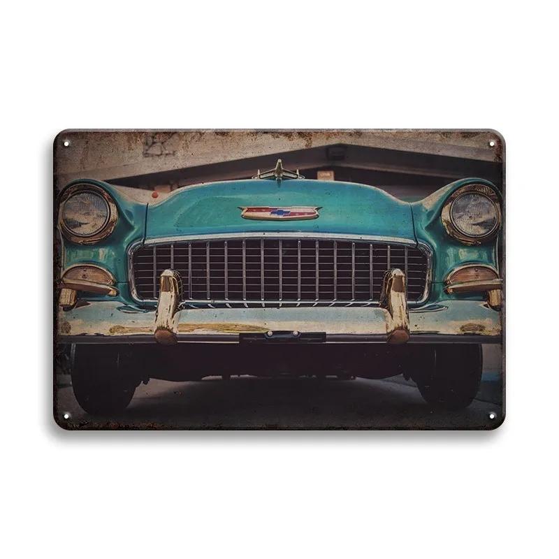 Vintage Car Tin Sign Classic Vehical Tinplate Poster Metal Wall Plate Signs Decor Bar Garage Decorative Plaques Art Pin Up Bo