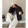Korean Winter Short Puffer Coat for Women Round Neck Casual Loose Fit Petite Commuter Outerwear