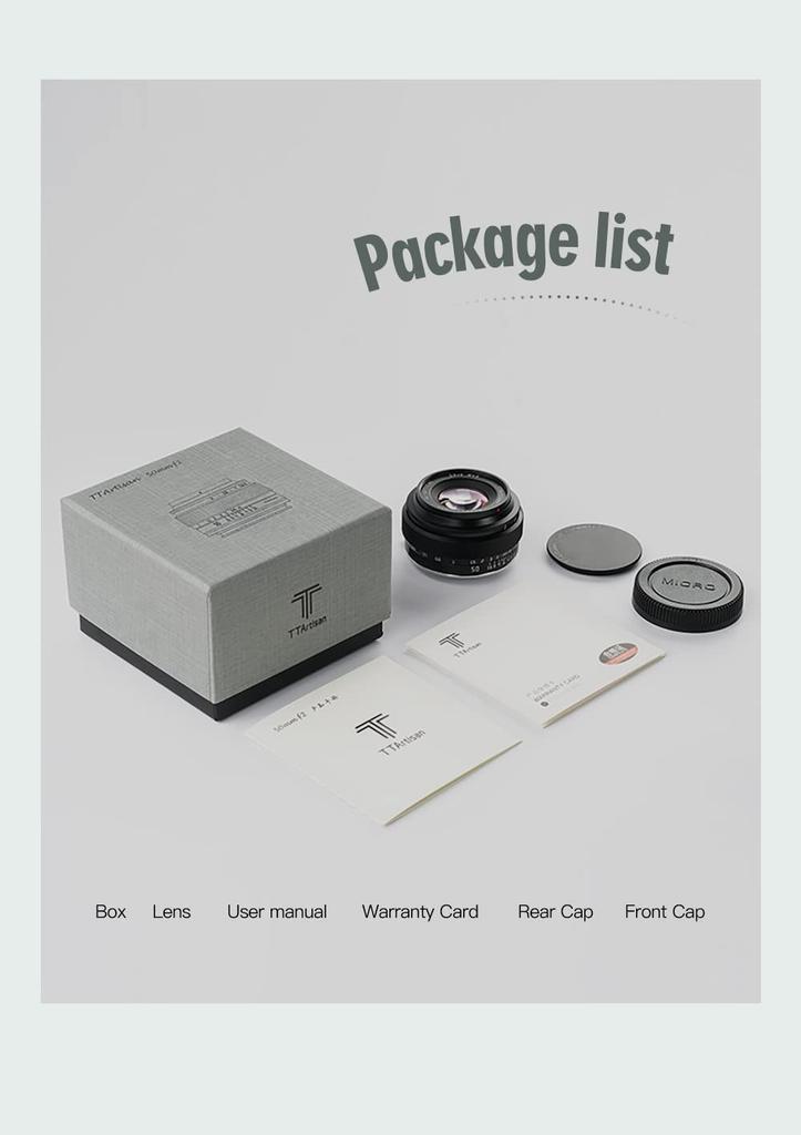 TTArtisan 50mm F2 MF Prime Sony E Manual for Mirrorless Large for Snapshots and Meisho Optical E-Mount Lens, Full-Frame (2-Year Manufacturer's