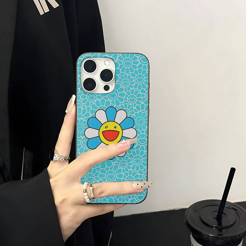Art Japanese M-Murakami Artisti T-Takash For IPhone 17 16 15 13 14 Pro Max Plus Pro Corrugated Translucent Back Phone Cover
