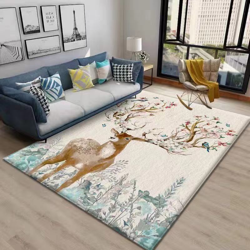 Nordic Living Room Carpet Thick Indoor Cartoon Carpet Imitation Cashmere Cushion Sofa Coffee Table Blanket Light Luxury Bedroom Bed Blanket