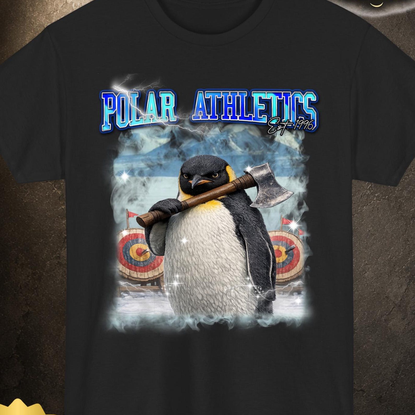 Arctic Shirt Funny Penguin Graphic, Penguin Throwing League Winter Tee 3XL