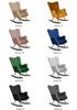 Luna Scandinavian Wing Chair, Rocking, On Runners, Family Meble, Indigo Blue