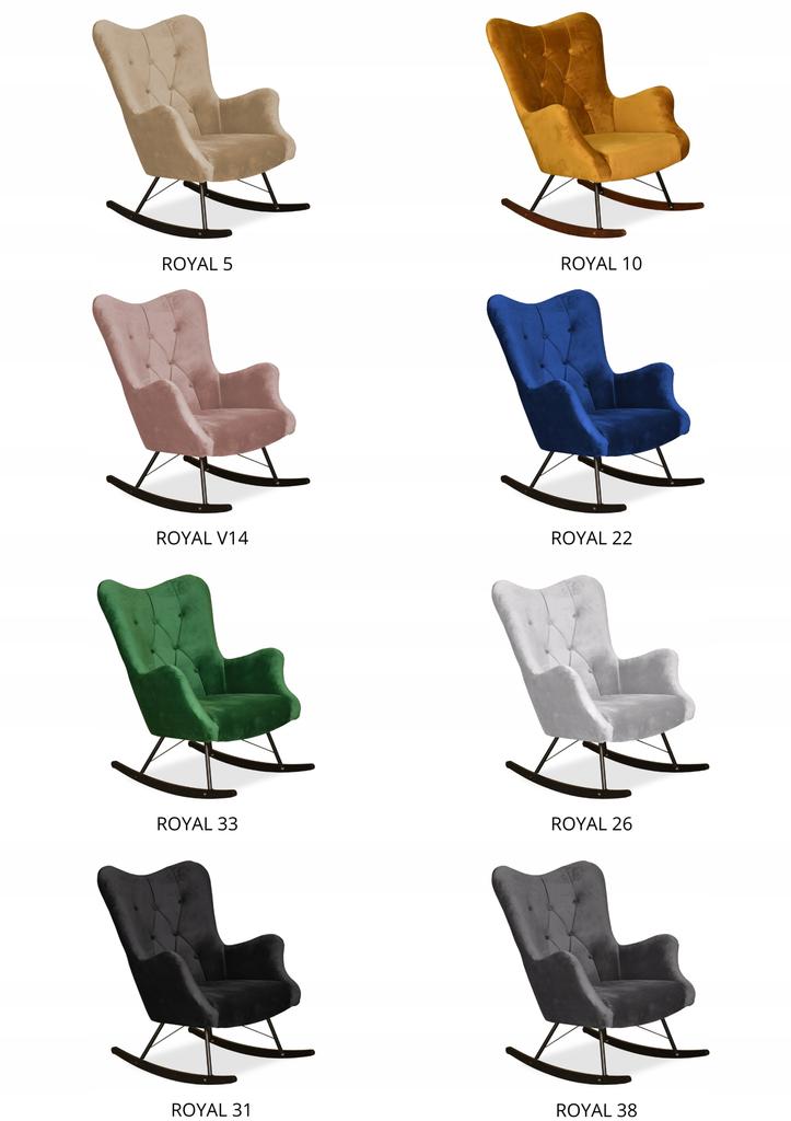 Luna Scandinavian Wing Chair, Rocking, On Runners, Family Meble, Indigo Blue