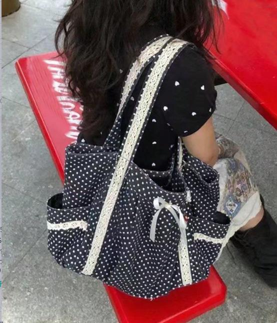 Bag Women'S Retro Black Dark Cloud Bag Niche Design Underarm Bag Portable Shoulder Bag Crescent Bag Tide