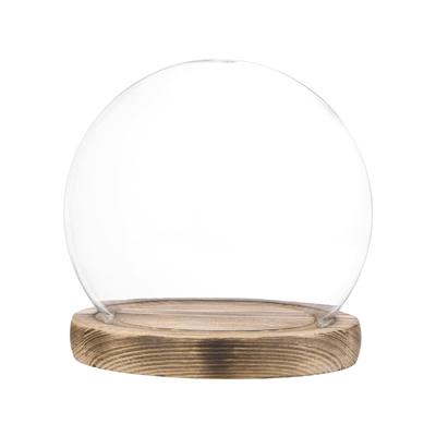 METERXITY Häkel-Glasglocke, 4,7" D Glaskugelglas, für DIY Schneekugeln, kleine Pflanzen, Blumen, Kerzen, Modelle und Souvenirs, Glasvitrine [Gebrannt]