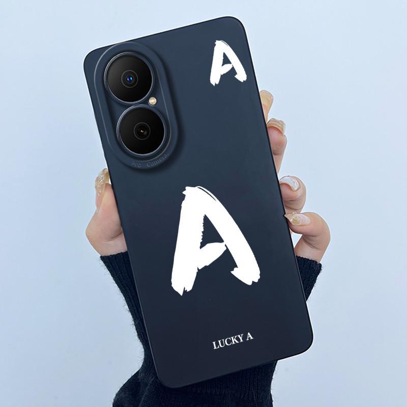 

For Huawei Nova Y73 4G Lucky Initial Letter Phone Case For Huawei Nova Y73 NovaY73 4G Soft Silicone Back Cover Shockproof Bumper Huawei Nova Y73