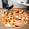 1PC Pizza Puppies Office Round Area Rug,  Mat Suitable ForOffice, Under Office Chairs Bedroom Living Room Home Decor, Room Deco
