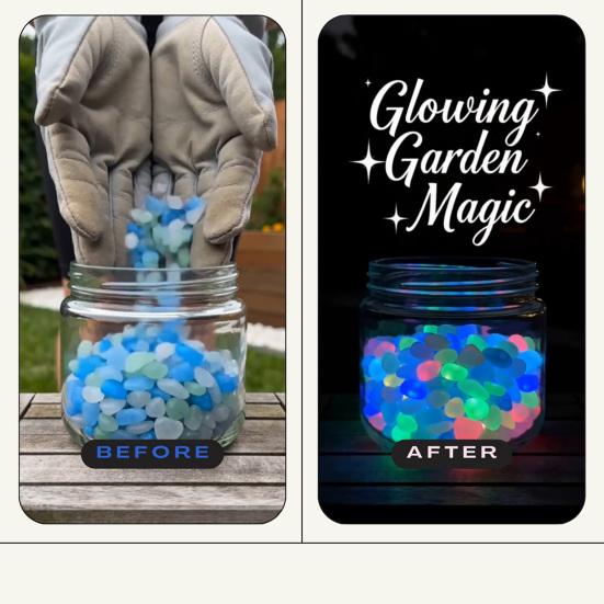 Resin Glow-in-the-Dark Pebbles, Night Guide Luminous Stones, Decorative Aquarium Fish Tank Rocks, Glow in The Dark Garden Stones, Glowing Stones for