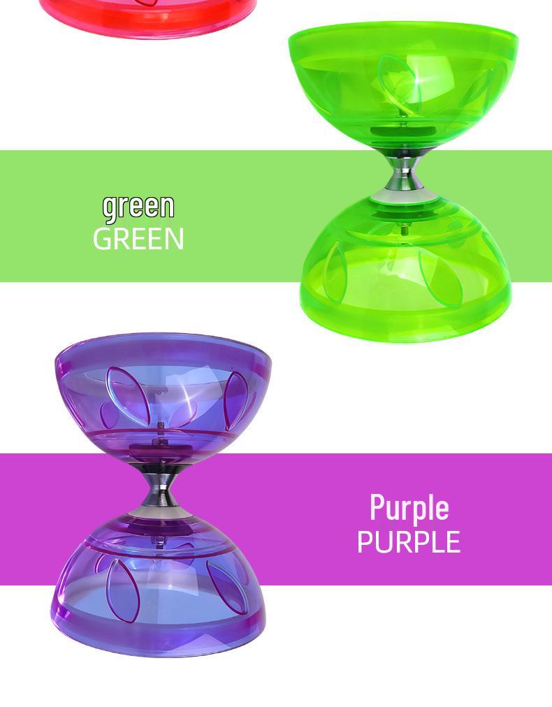 Beginner Student Diabolo Set with Three/Five-Bearing, Bell & Luminous Double-Head